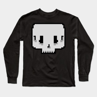 Cute Pixelated Skull Long Sleeve T-Shirt